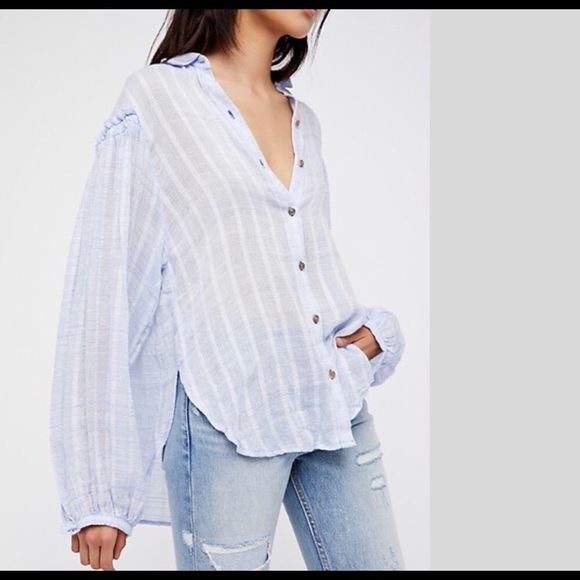 Free People Tops - New Free people sky blue blouse